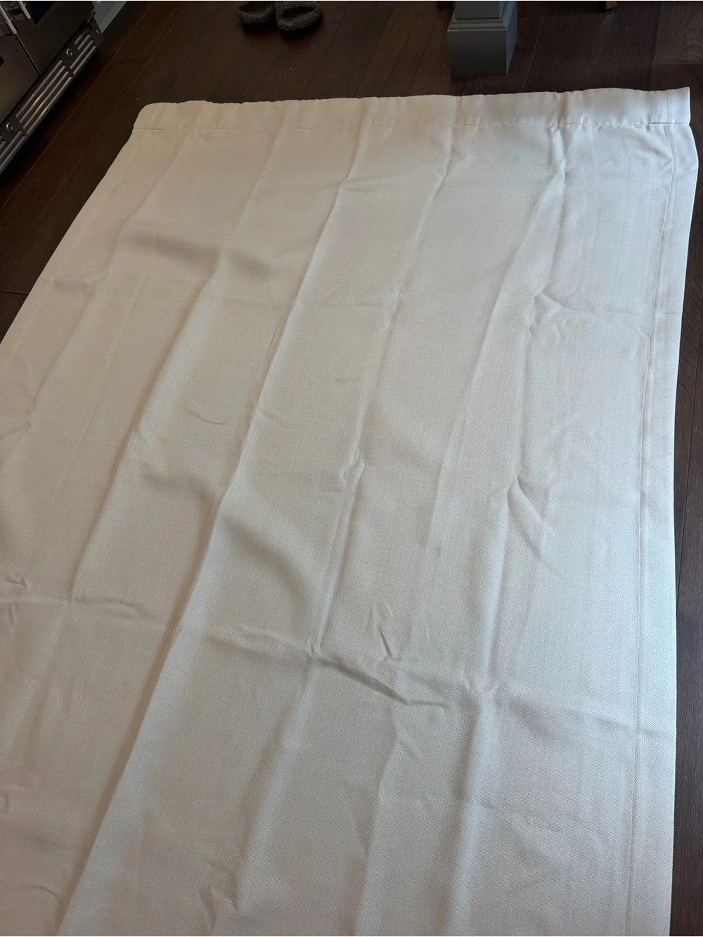 Exclusive Fabrics Ivory Linen Look Curtain Panel 49x105 Drapery - C11-2
